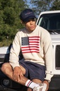 Unisex American Flag Knit Crew — 2