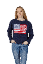 Women's American Flag Knit Cropped Crew — 2