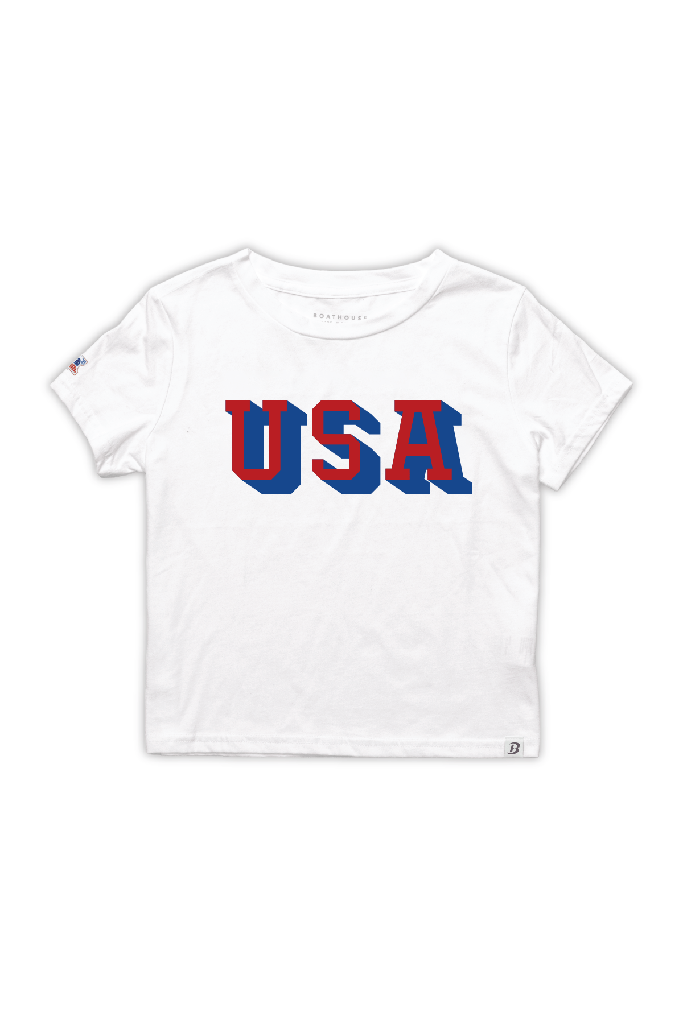 WOMEN'S CROPPED USA T-SHIRT — 1